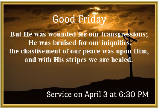 Good Friday Apr 3 w time